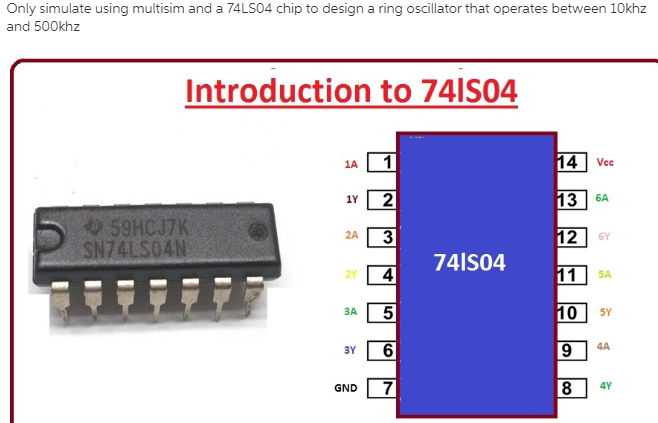 Solved Only simulate using multisim and a 74LS04 chip to | Chegg.com