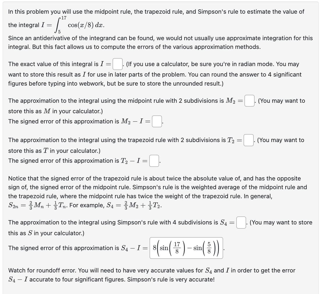 Solved In this problem you will use the midpoint rule, the | Chegg.com