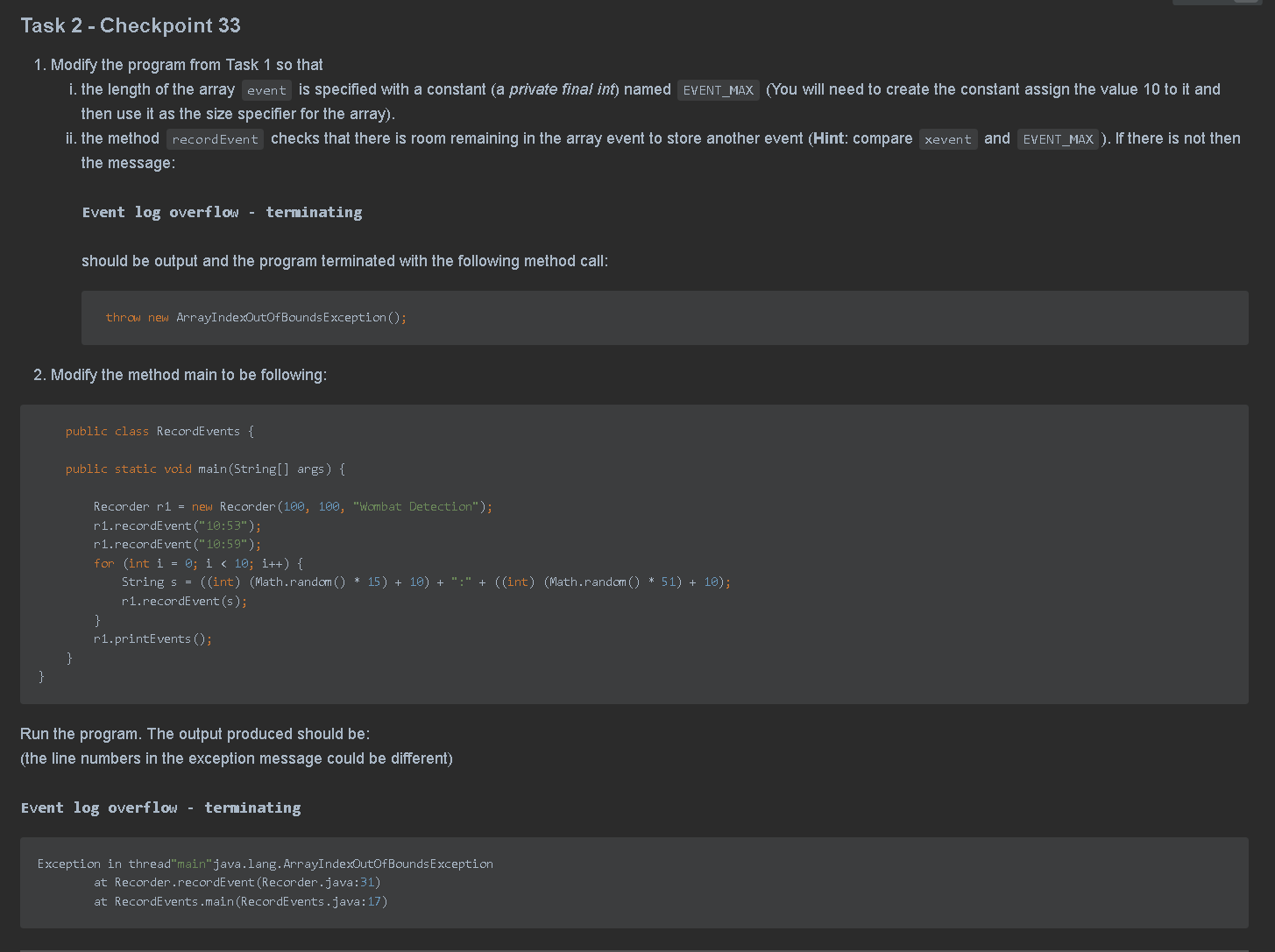 Solved Task 1 - Checkpoint 32 Add a for loop (where | Chegg.com