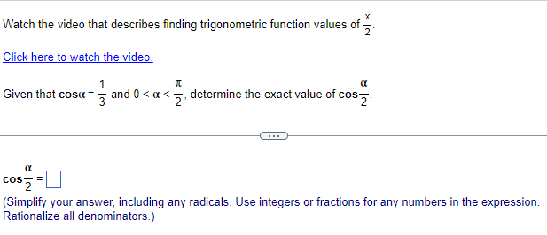 Solved Watch the video that describes finding trigonometric