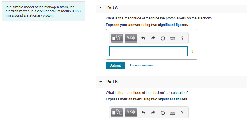 Solved Part A In a simple model of the hydrogen atom, the | Chegg.com