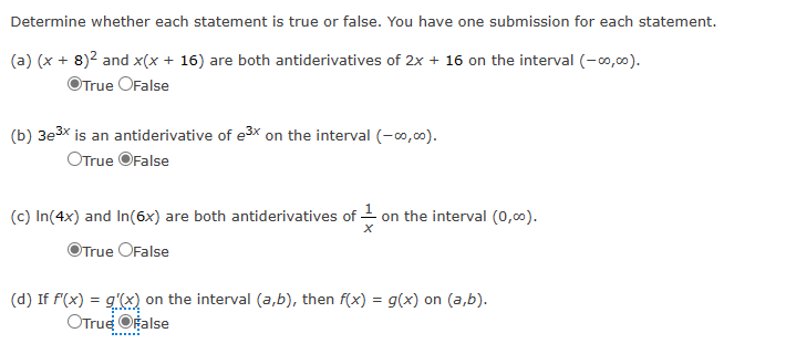 Solved Determine whether each statement is true or false. | Chegg.com