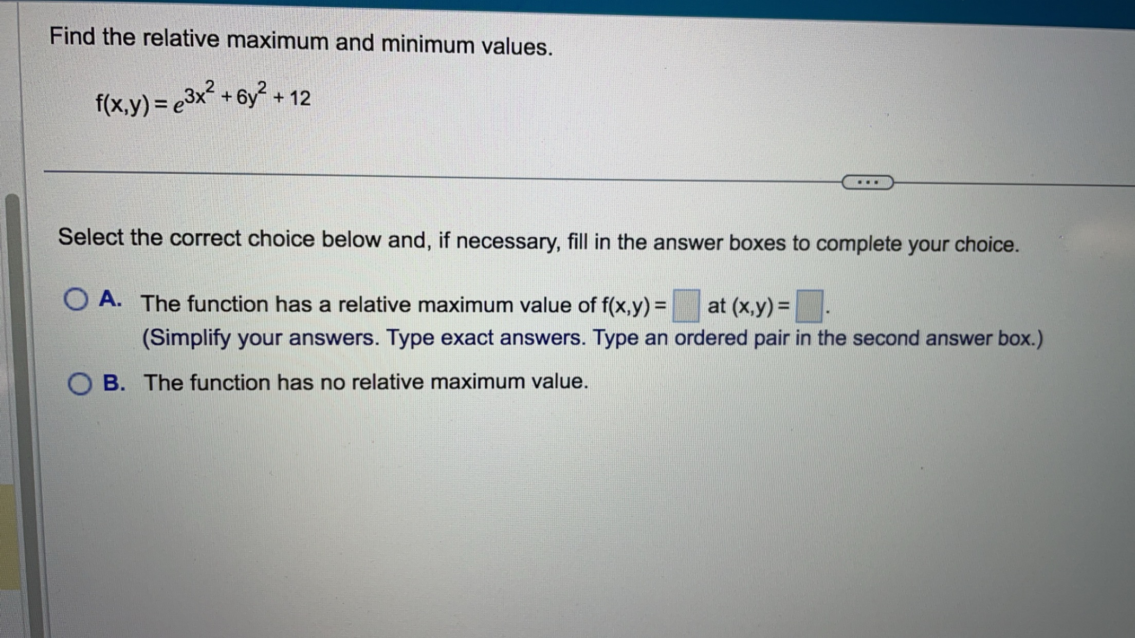 Solved Find The Relative Maximum And Minimum | Chegg.com