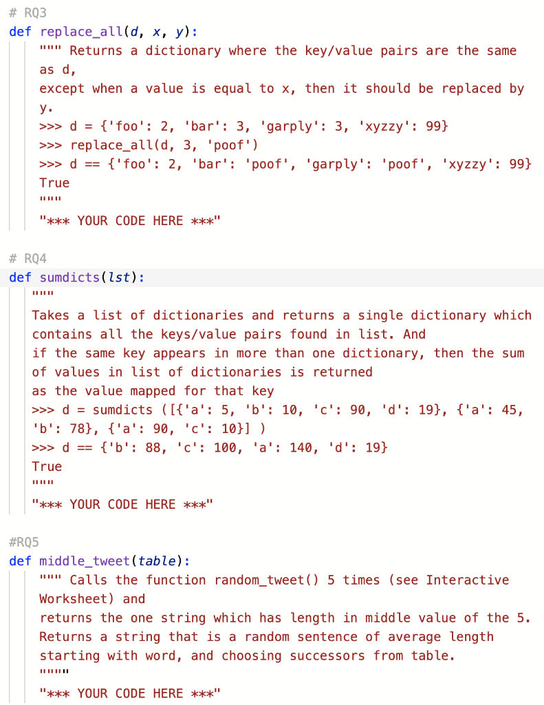 Solved # R03 def replace_all(d, x, y): " Returns a | Chegg.com