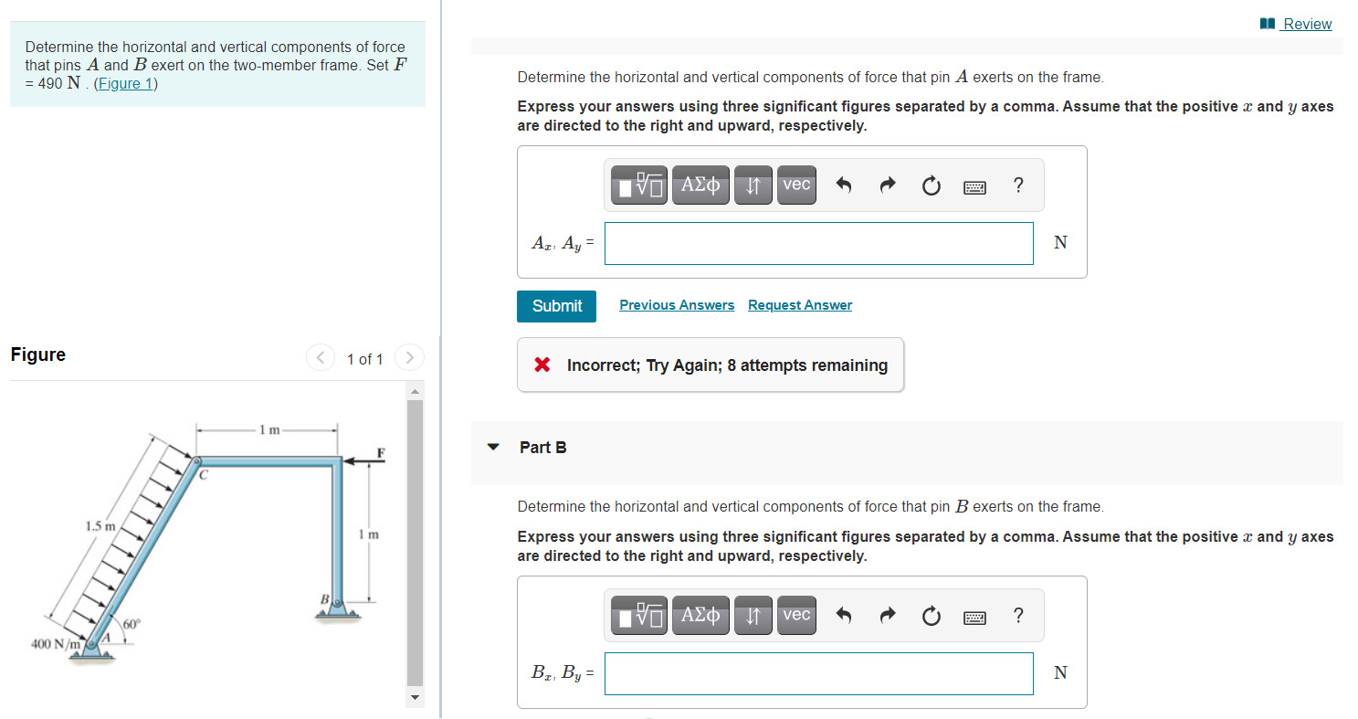 Solved Review Determine The Horizontal And Vertical | Chegg.com