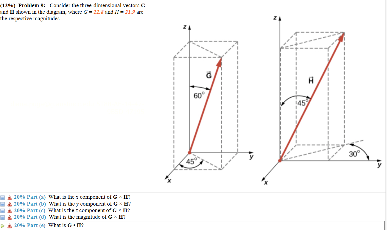 Solved (12\%) Problem 9: Consider the three-dimensional | Chegg.com