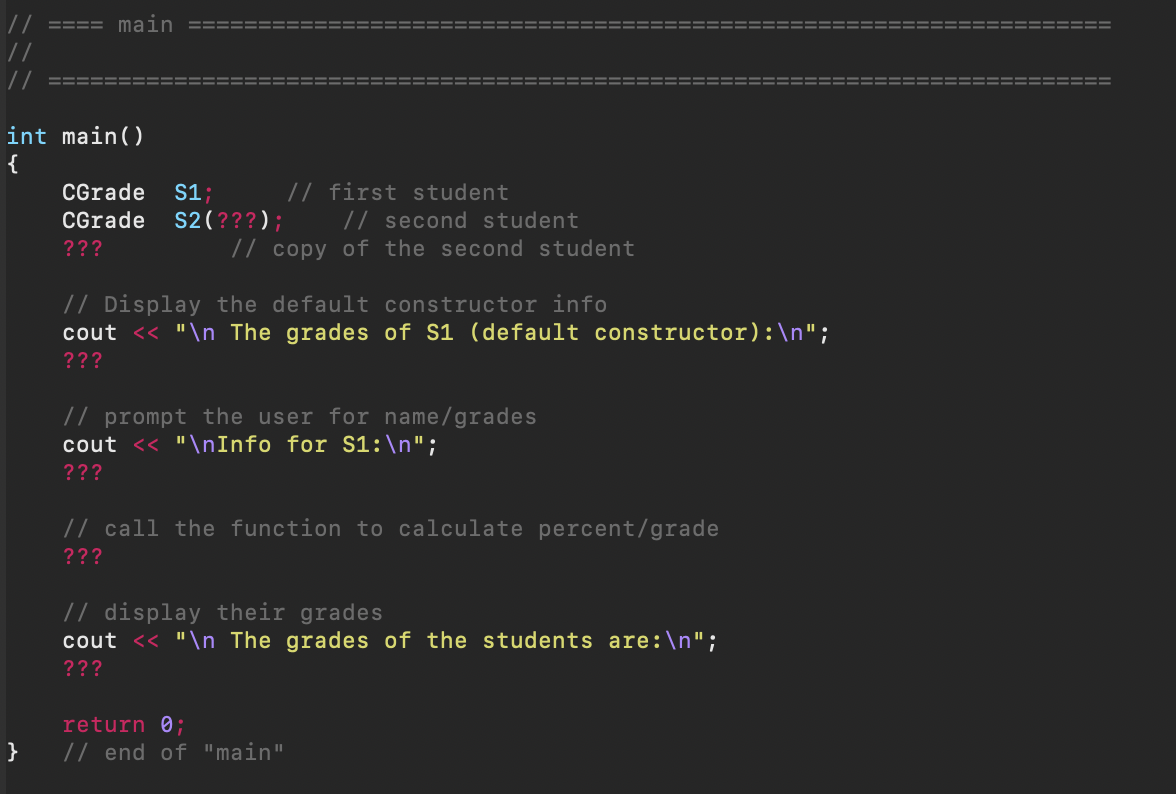 Solved You are to write a program for a class with the | Chegg.com
