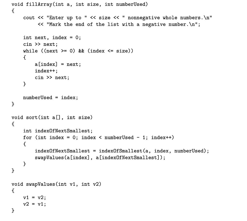 Solved 8. Debug the following program and complete the | Chegg.com