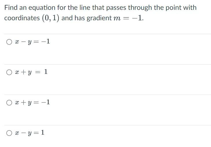 Solved Find an equation for the line that passes through the | Chegg.com