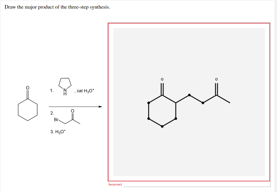 Solved Draw the major product of the threestep synthesis.