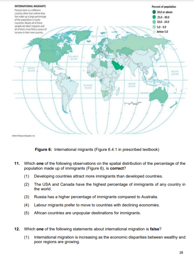 Solved INTERNATIONAL MIGRANTS Percent Of Population 50.0 Or | Chegg.com