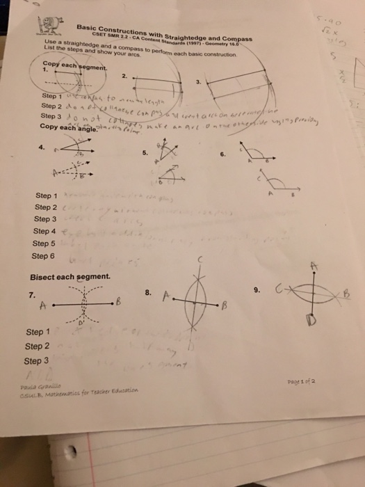 Solved Basic Constructions with Straightedge and Compass