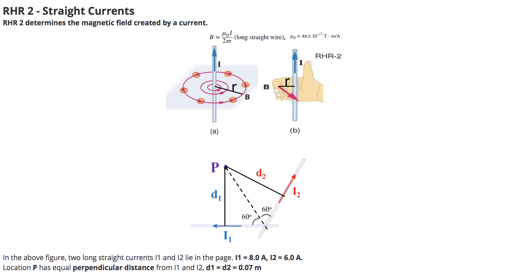 Solved RHR 2 - Straight Currents RHR 2 determines the | Chegg.com