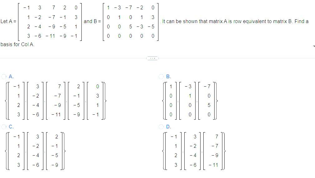 Solved Let A=⎣⎡−11233−2−4−67−7−9−112−1−5−9031−1⎦⎤ and | Chegg.com