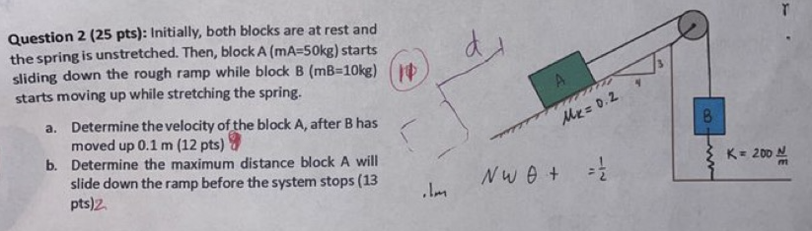 Solved Question 2: Initially, both blocks are at rest and | Chegg.com