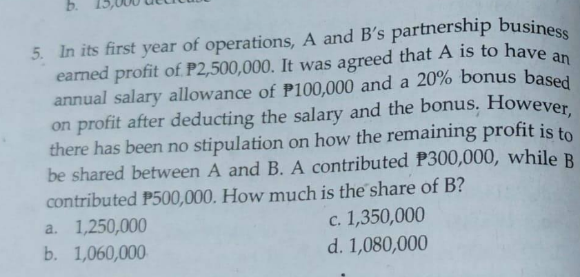 Solved B. 5. In Its First Year Of Operations, A And B's | Chegg.com