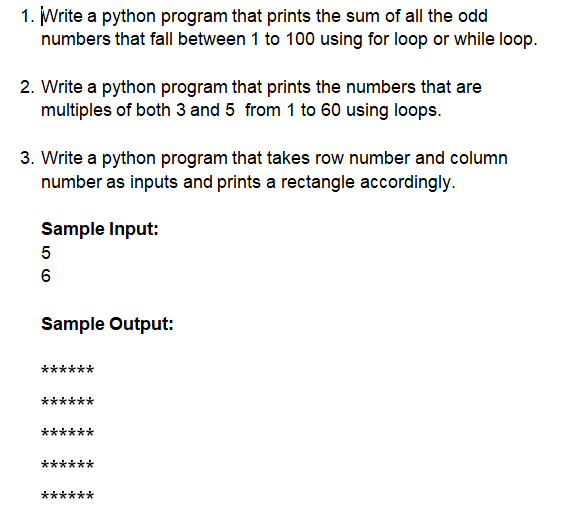 Solved 1. Write a python program that prints the sum of all | Chegg.com