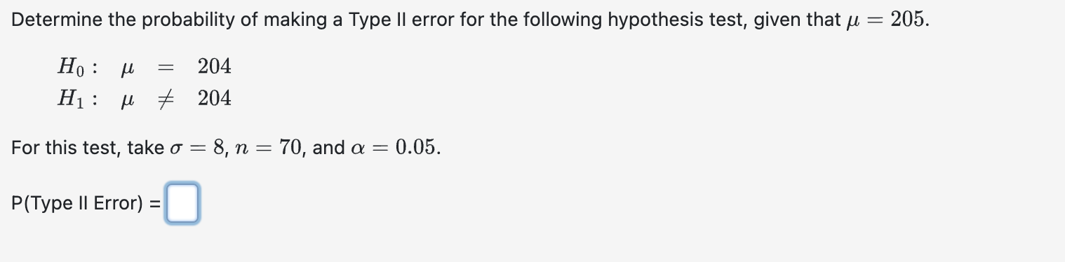 hypothesis type 2 error probability