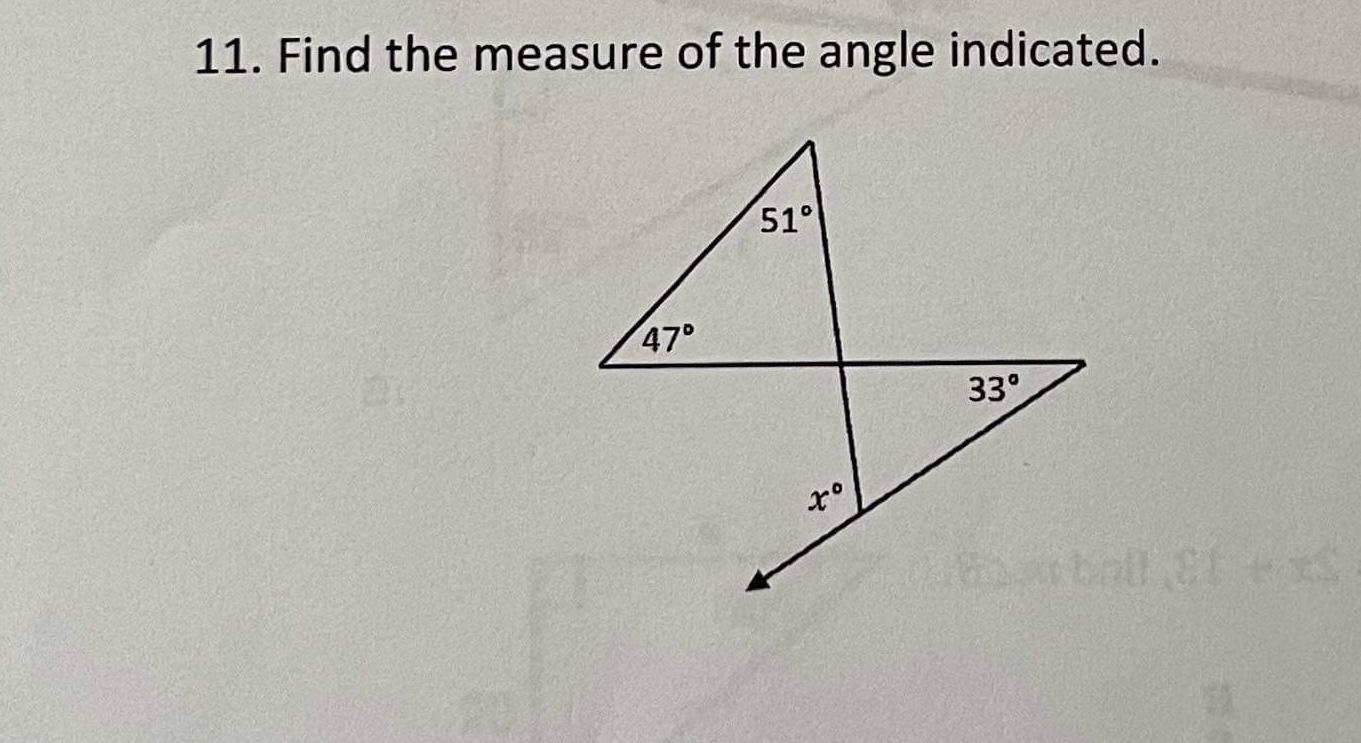 Solved 11. Find The Measure Of The Angle Indicated. | Chegg.com