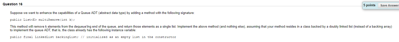 Question 16 5 points Save Answer Suppose we want to | Chegg.com