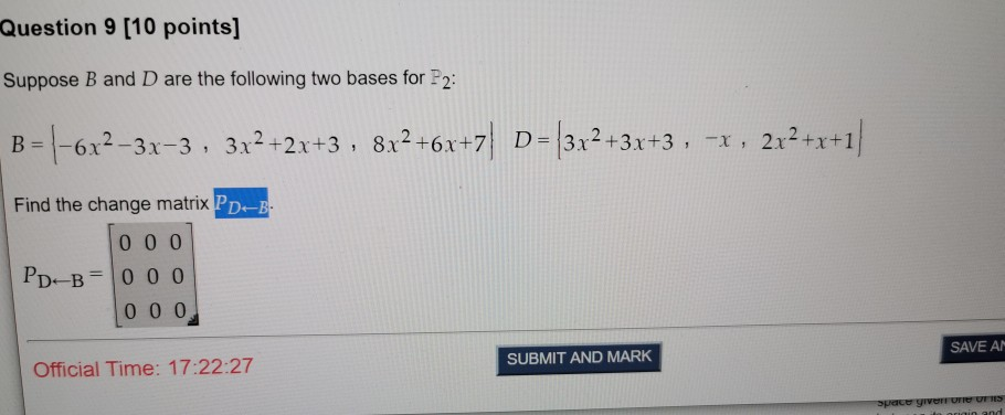 Solved Question 9 [10 Points] Suppose B And D Are The | Chegg.com