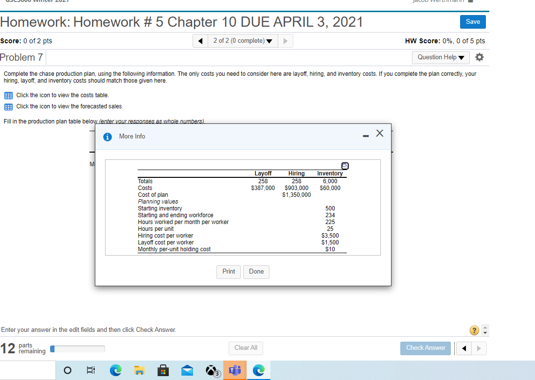 Solved GSC3600 Winter 2021 Jacob Werthmann : Save Homework: | Chegg.com