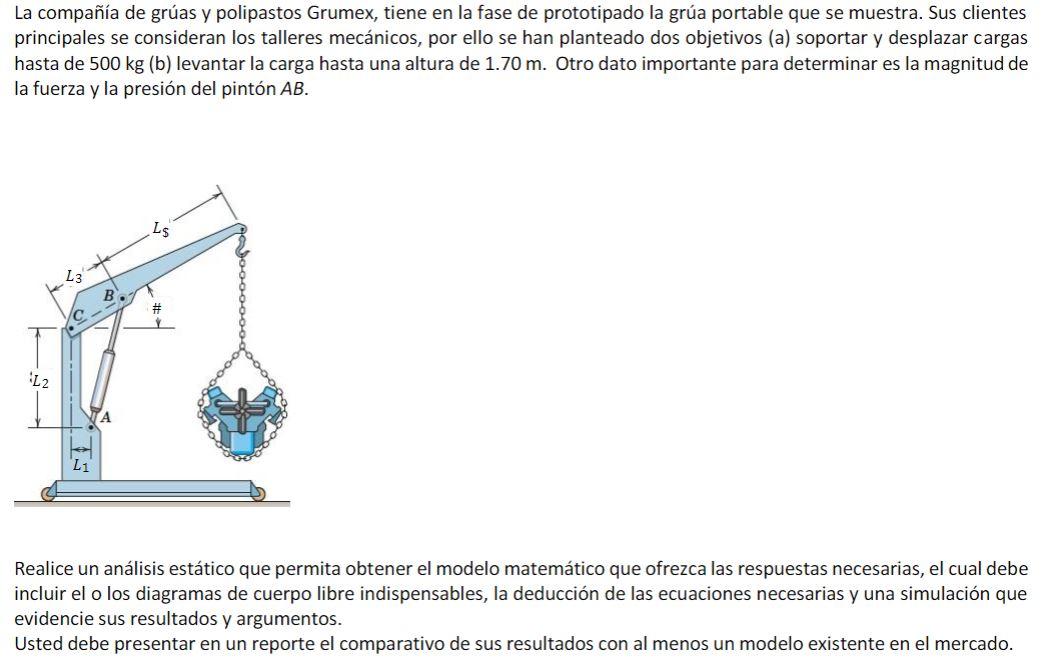 La compañía de grúas y polipastos Grumex, tiene en la fase de prototipado la grúa portable que se muestra. Sus clientes princ