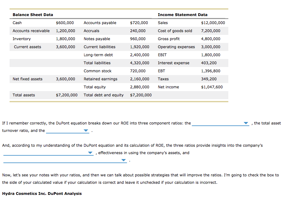 Solved 9. An Analysis Of Company Performance Using DuPont | Chegg.com