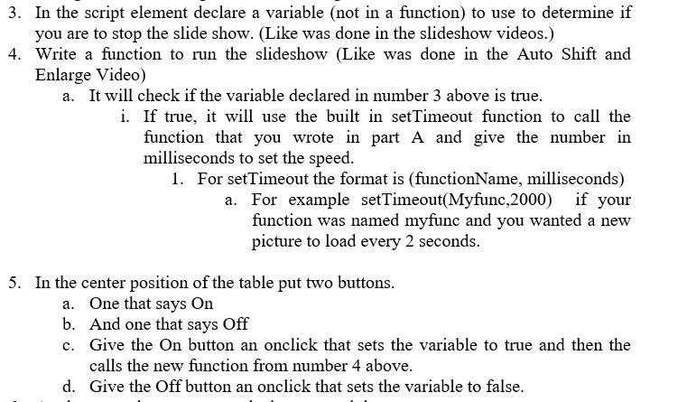 3. In the script element declare a variable (not in a | Chegg.com