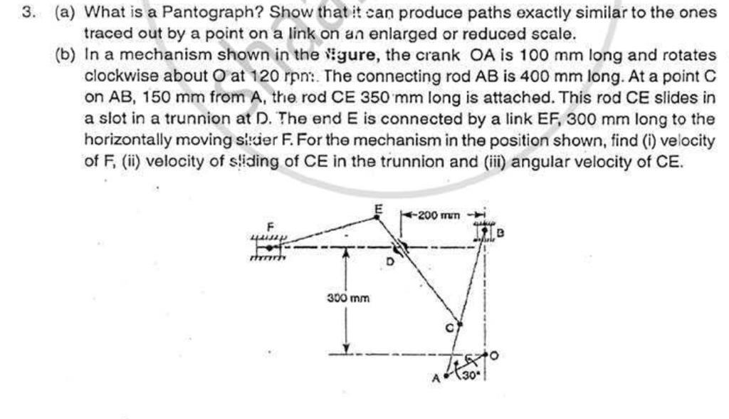 3. (a) What is a Pantograph? Show that it can produce | Chegg.com