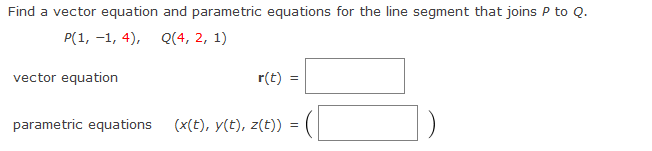 Solved Find a vector equation and parametric equations for | Chegg.com