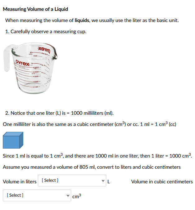 Solved Measuring Volume of a Liquid When measuring the Chegg