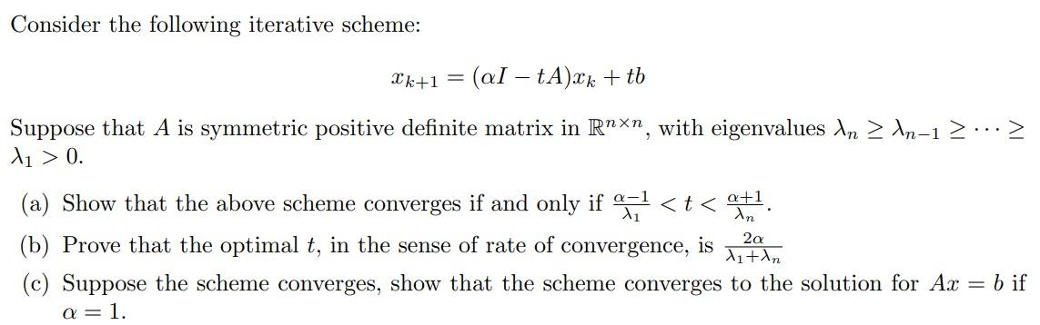 Solved Consider The Following Iterative Scheme: | Chegg.com