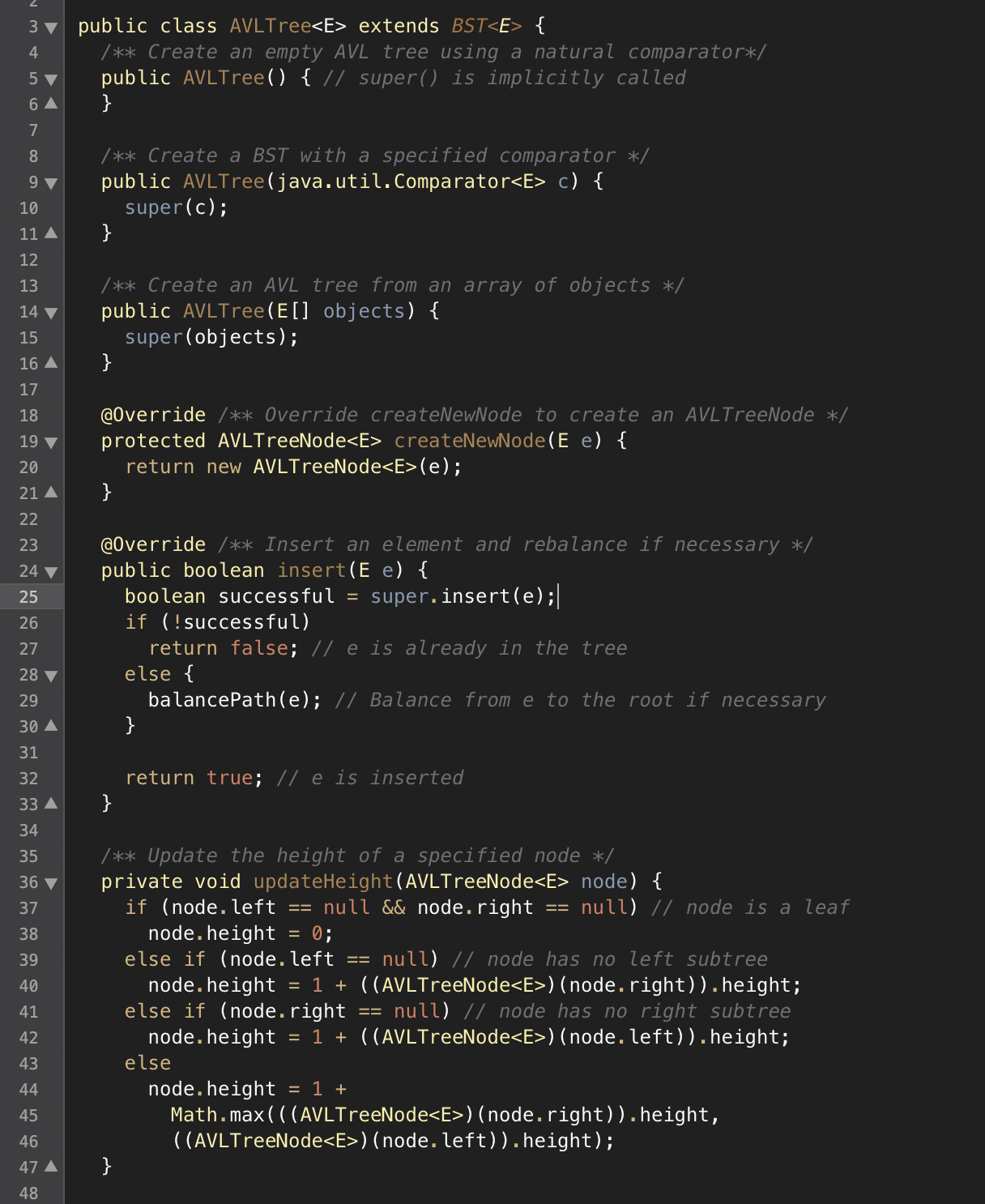 Solved With these classes BST, Tree and AVLTree from Liang | Chegg.com