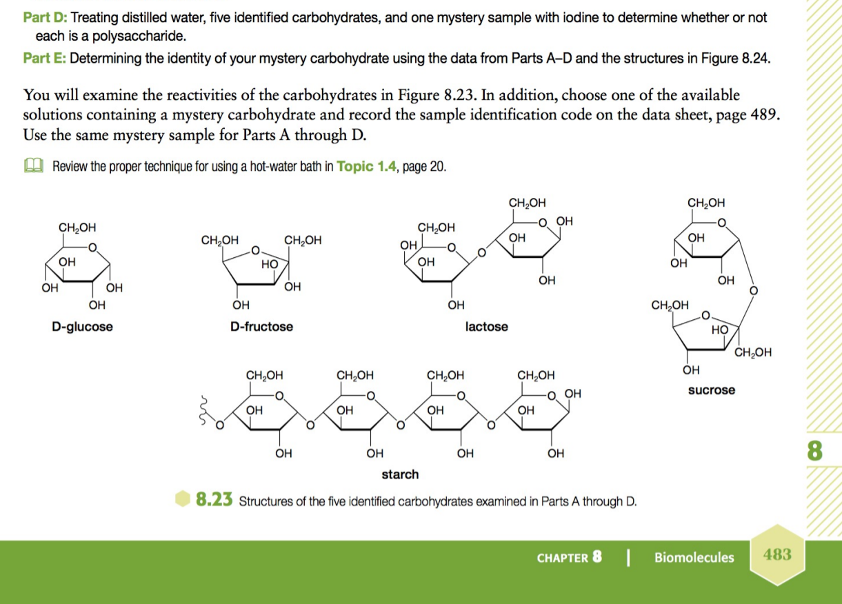 Solved Please, fill in first table for Iodine Test for