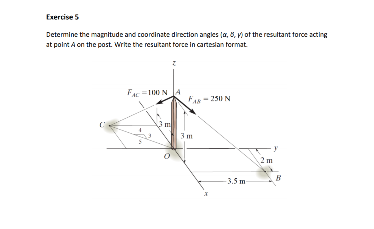 Solved Exercise 5 Determine The Magnitude And Coordinate | Chegg.com