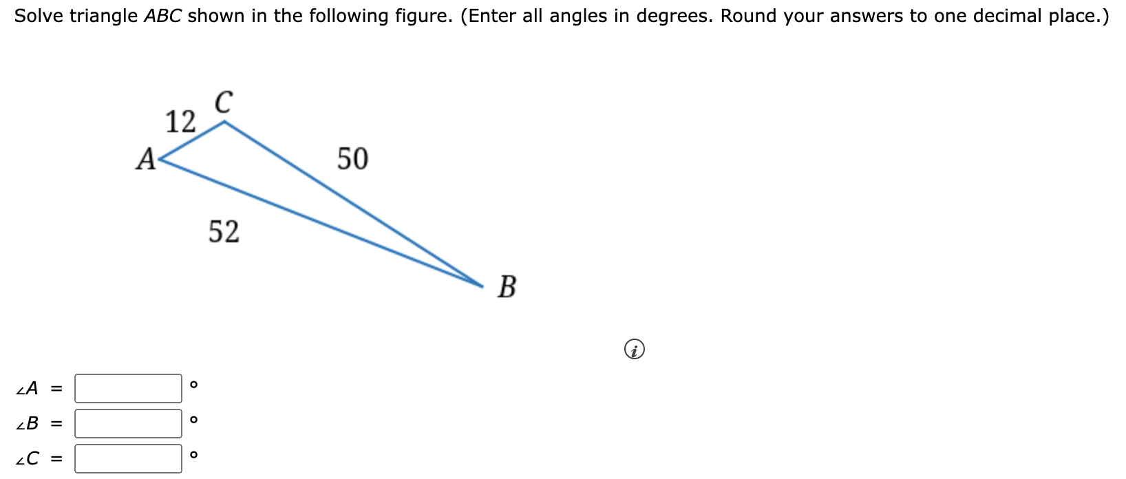 Solved solve triangle abc shown in the following figure chegg