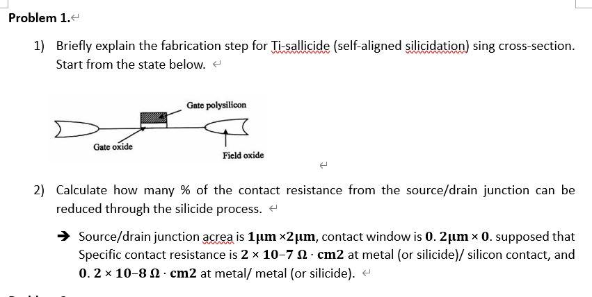 Solved Problem 1. 1) Briefly explain the fabrication step | Chegg.com