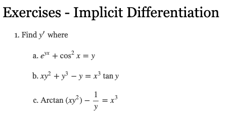 Implicit Differentiation Questions