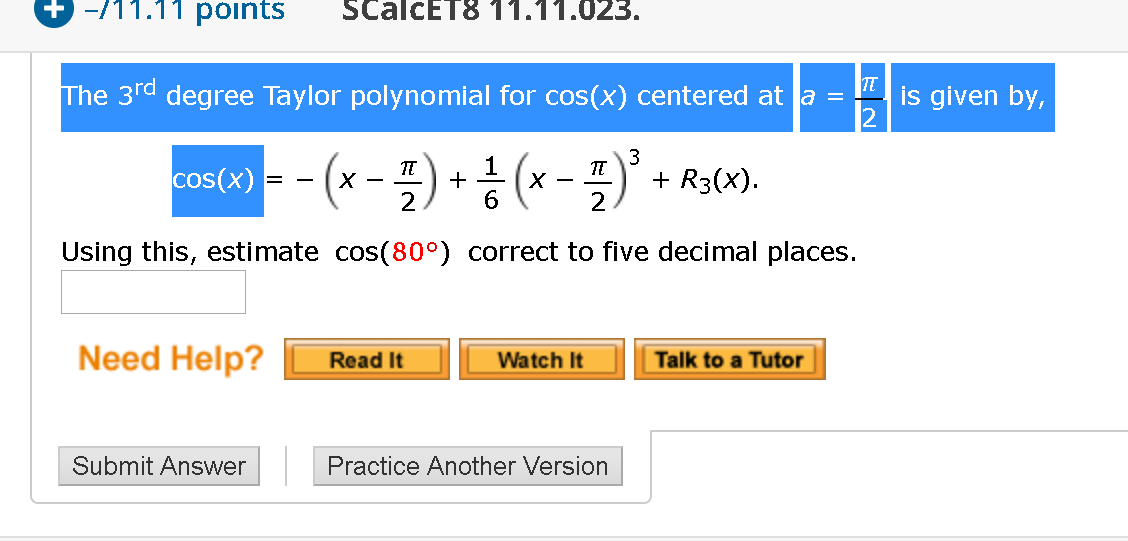 solved-the-3rd-degree-taylor-polynomial-for-cos-x-centered-chegg