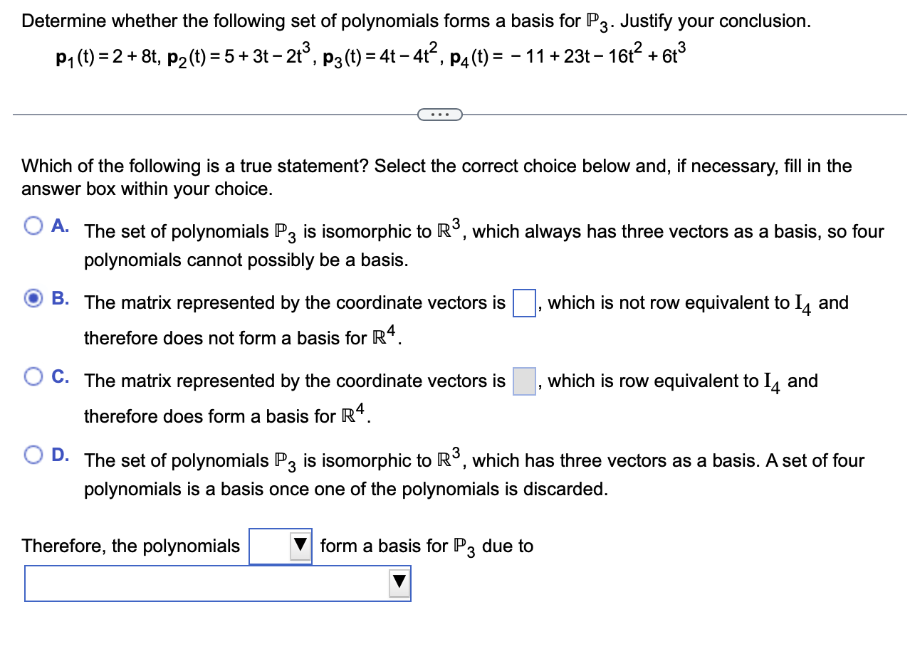 Solved Determine whether the following set of polynomials | Chegg.com