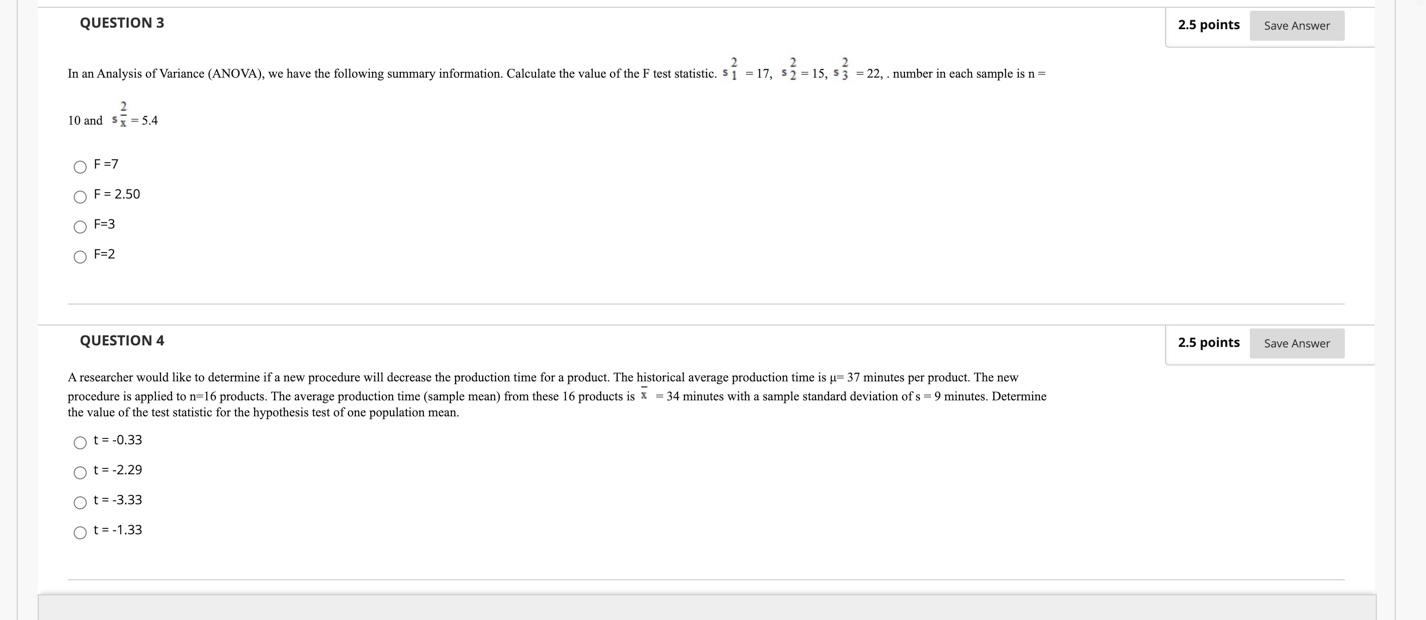 Solved QUESTION 3 2.5 points Save Answer In an Analysis of | Chegg.com