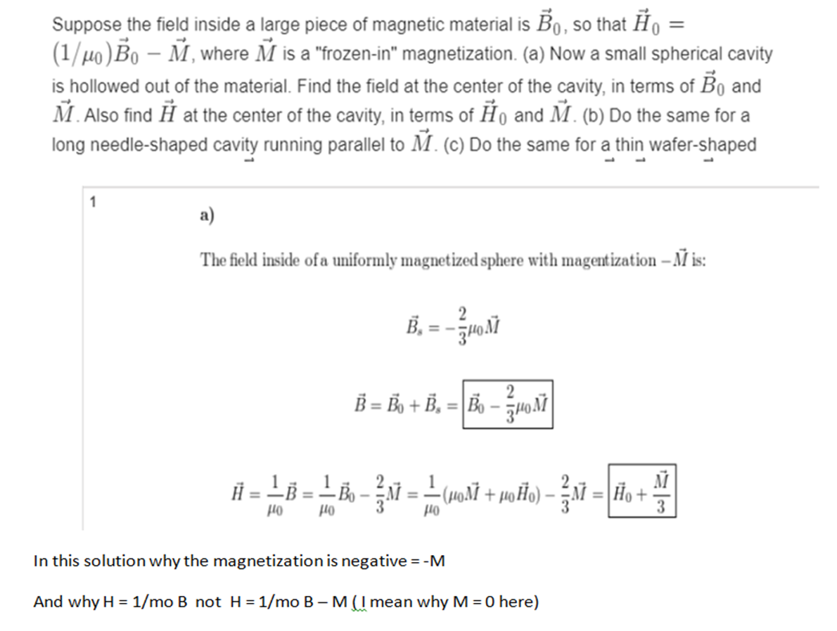 Suppose The Field Inside A Large Piece Of Magnetic Chegg Com