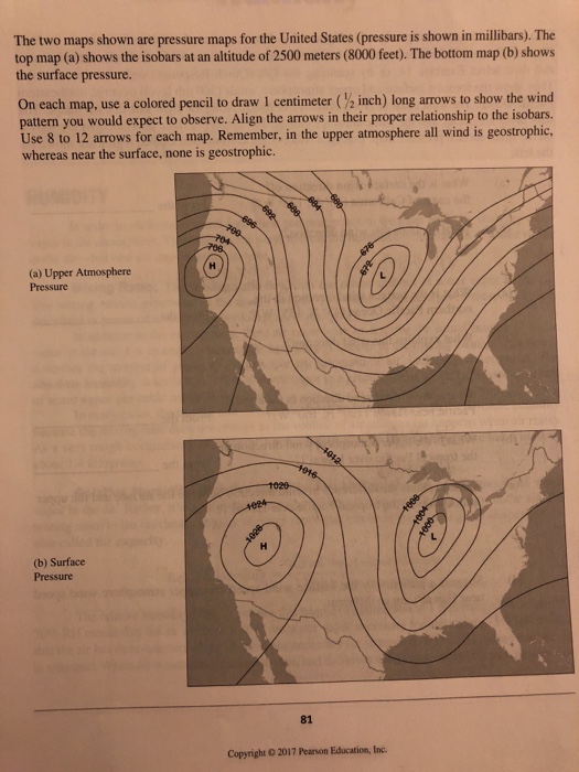 Solved The Two Maps Shown Are Pressure Maps For The Unite...