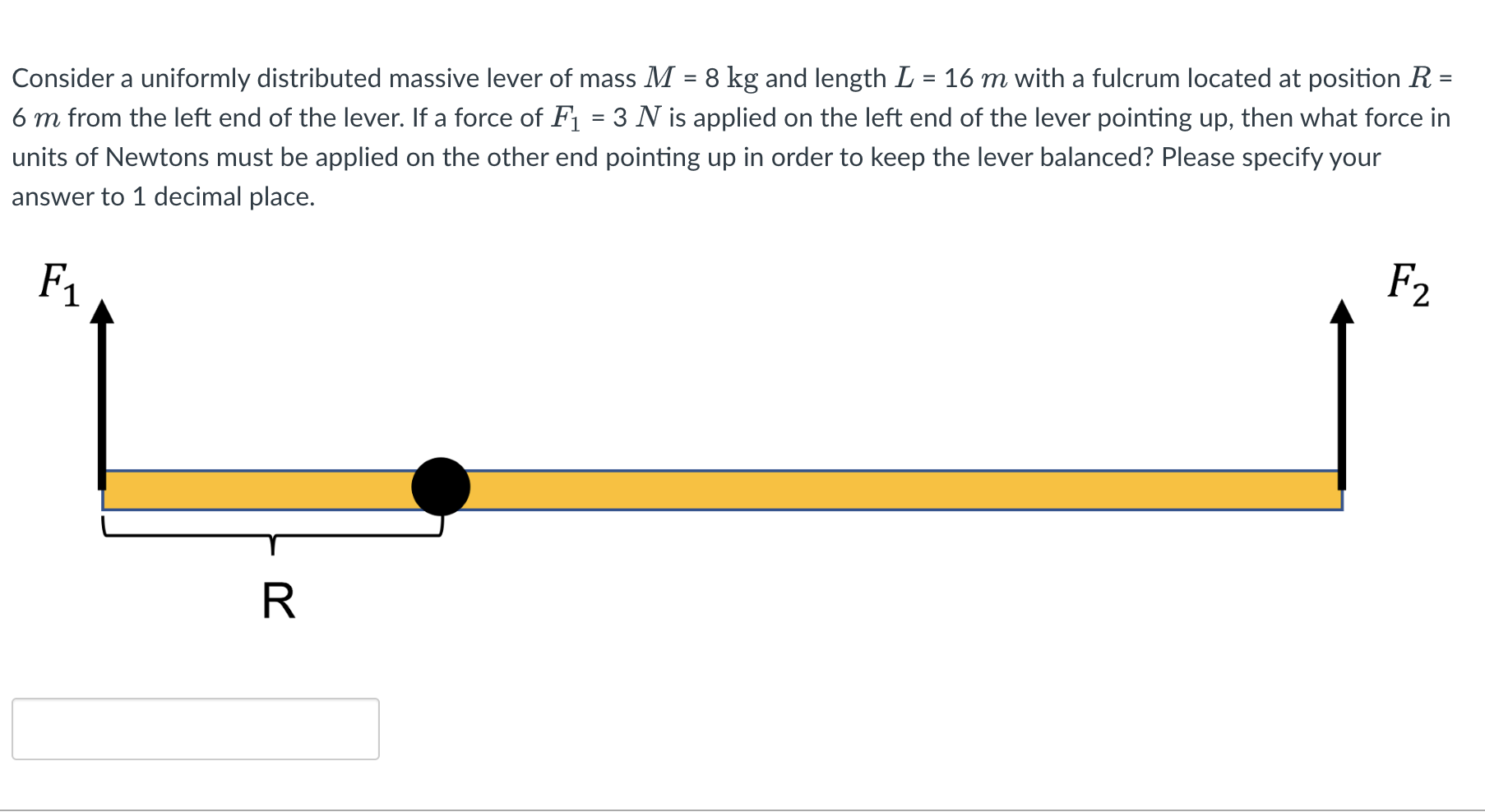 Solved Consider a uniformly distributed massive lever of