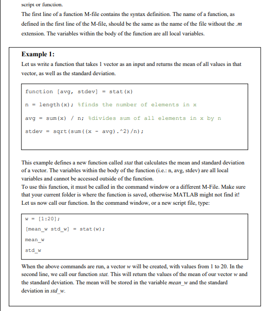 Solved Working with functions in MATLAB Functions: Up until | Chegg.com