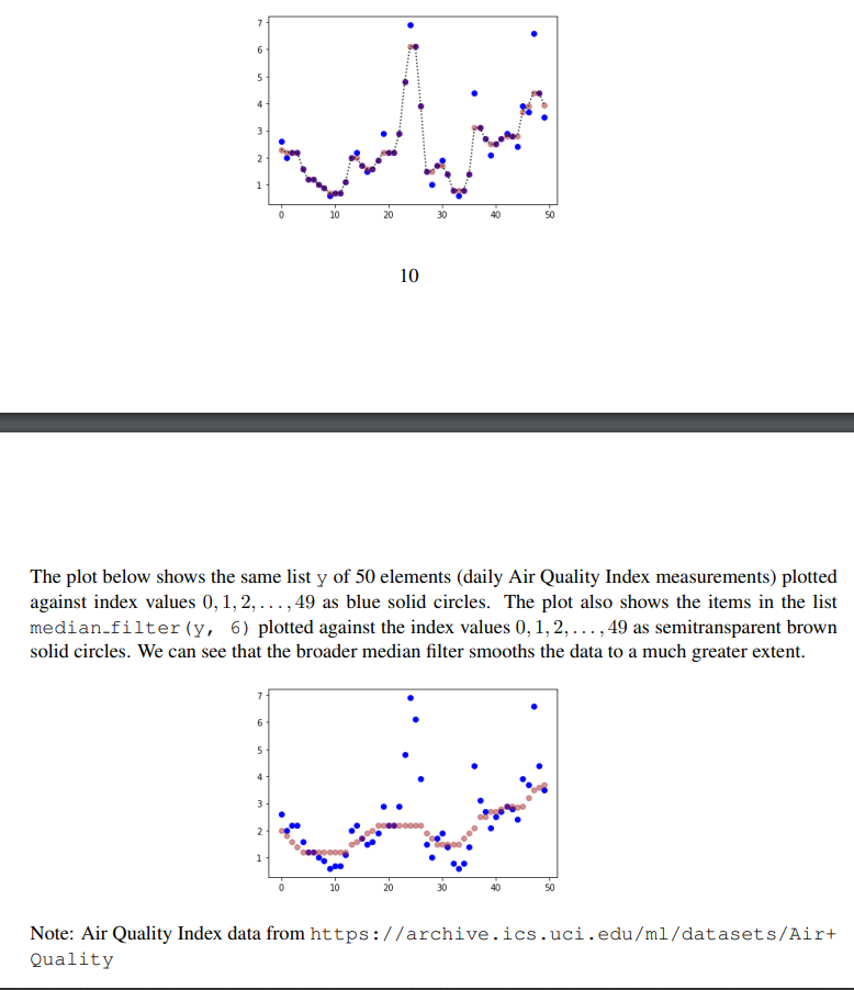 Solved 10. Complete the function median_filter that takes in | Chegg.com