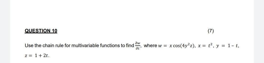 Solved Use the chain rule for multivariable functions to | Chegg.com
