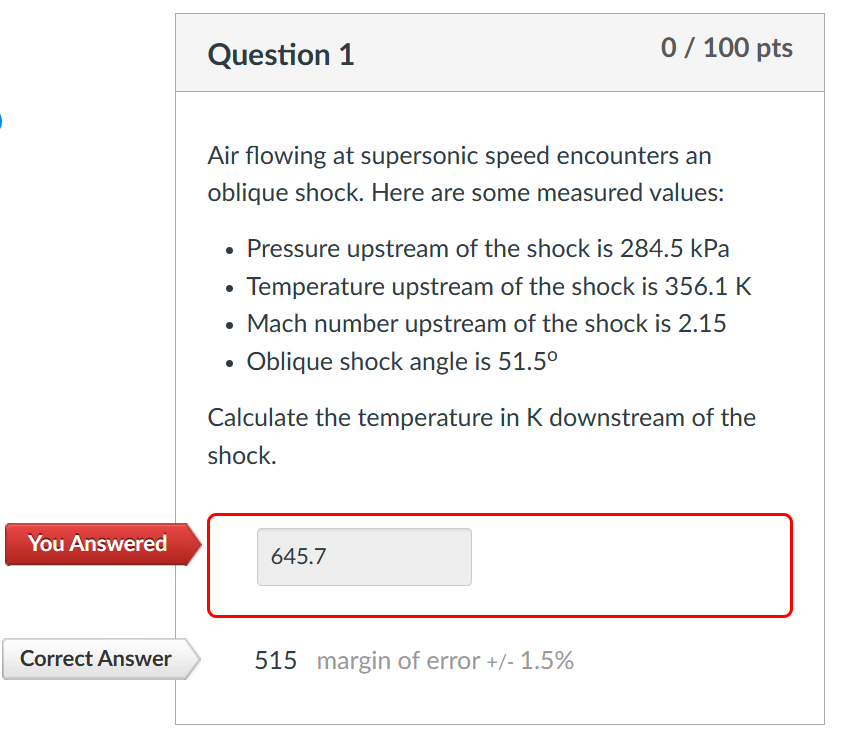 Solved Air Flowing At Supersonic Speed Encounters An Oblique 