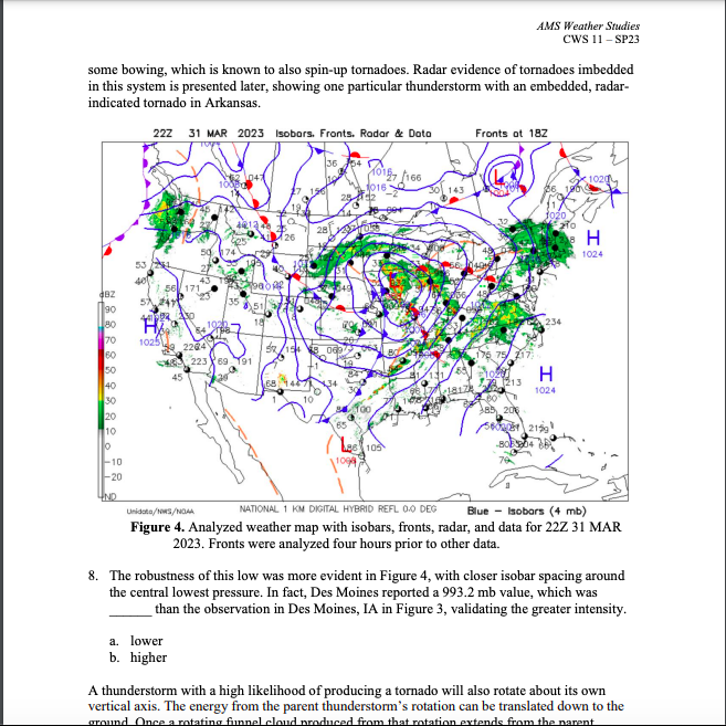 Solved AMS Weather Studies CWS 11− SP23 some bowing, which | Chegg.com